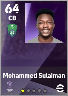 Mohammed Sulaiman eFootball 2026 player card — 64 OVR CB