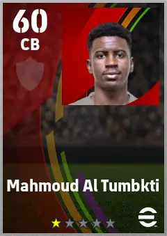 Mahmoud Al Tumbkti eFootball 2026 player card — 60 OVR CB