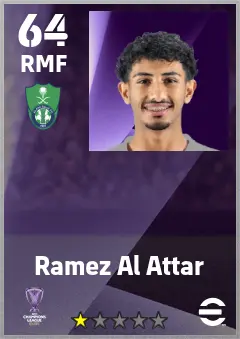 Ramez Al Attar eFootball 2026 player card — 64 OVR RMF