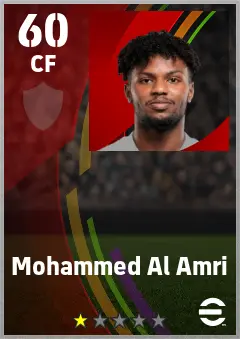 Mohammed Al Amri eFootball 2026 player card — 60 OVR CF