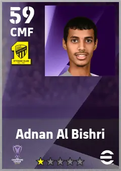 Adnan Al Bishri eFootball 2026 player card — 59 OVR CMF