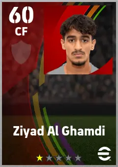 Ziyad Al Ghamdi eFootball 2026 player card — 60 OVR CF