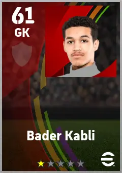 Bader Kabli eFootball 2026 player card — 61 OVR GK
