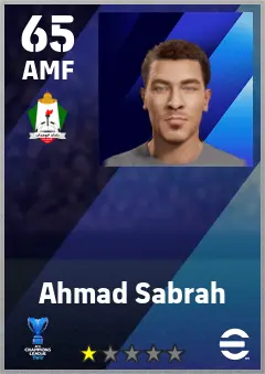 Ahmad Sabrah eFootball 2026 player card — 65 OVR AMF