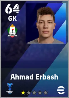 Ahmad Erbash eFootball 2026 player card — 64 OVR GK