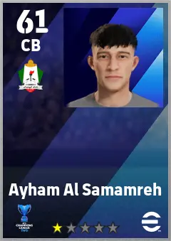 Ayham Al Samamreh eFootball 2026 player card — 61 OVR CB