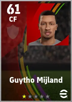 Guytho Mijland eFootball 2026 player card — 61 OVR CF