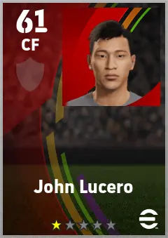John Lucero eFootball 2026 player card — 61 OVR CF