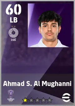 Ahmad S. Al Mughanni eFootball 2026 player card — 60 OVR LB