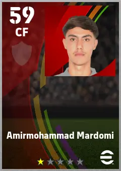 Amirmohammad Mardomi eFootball 2026 player card — 59 OVR CF