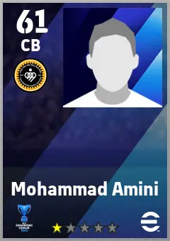 Mohammad Amini eFootball 2026 player card — 61 OVR CB