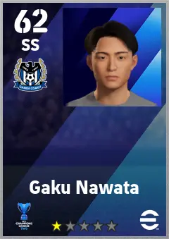 Gaku Nawata eFootball 2026 player card — 62 OVR SS