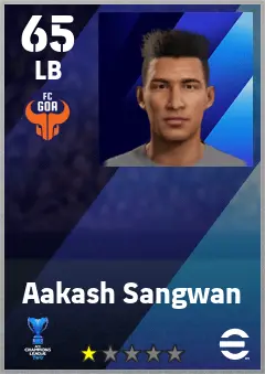 Aakash Sangwan eFootball 2026 player card — 65 OVR LB