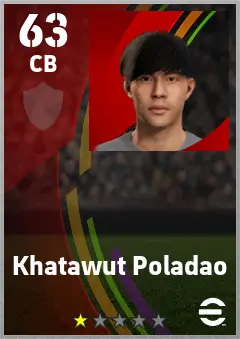 Khatawut Poladao eFootball 2026 player card — 63 OVR CB
