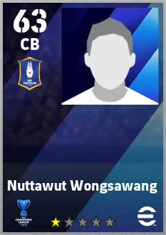 Nuttawut Wongsawang eFootball 2026 player card — 63 OVR CB