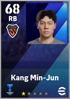 Kang Min-Jun eFootball 2026 player card — 68 OVR RB