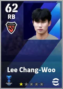 Lee Chang-Woo eFootball 2026 player card — 62 OVR RB