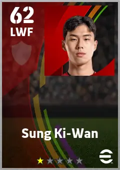 Sung Ki-Wan eFootball 2026 player card — 62 OVR LWF