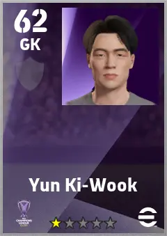 Yun Ki-Wook eFootball 2026 player card — 62 OVR GK