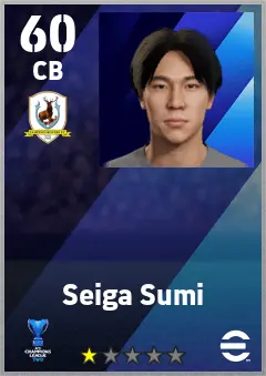 Seiga Sumi eFootball 2026 player card — 60 OVR CB