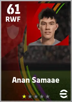 Anan Samaae eFootball 2026 player card — 61 OVR RWF