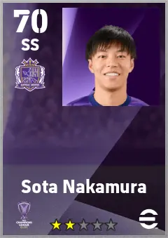 Sota Nakamura eFootball 2026 player card — 70 OVR SS