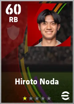 Hiroto Noda eFootball 2026 player card — 60 OVR RB