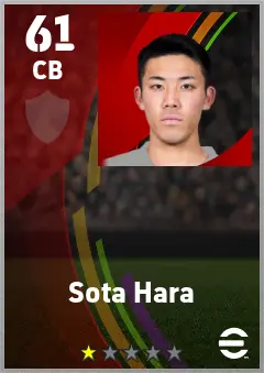 Sota Hara eFootball 2026 player card — 61 OVR CB