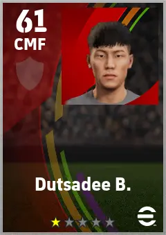 Dutsadee B. eFootball 2026 player card — 61 OVR CMF