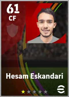 Hesam Eskandari eFootball 2026 player card — 61 OVR CF