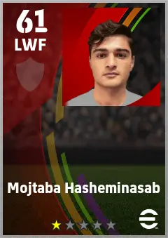 Mojtaba Hasheminasab eFootball 2026 player card — 61 OVR LWF