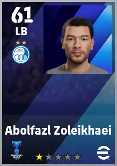 Abolfazl Zoleikhaei eFootball 2026 player card — 61 OVR LB