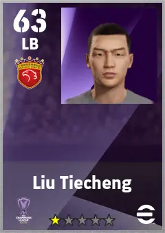 Liu Tiecheng eFootball 2026 player card — 63 OVR LB