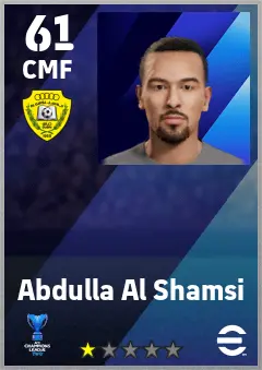 Abdulla Al Shamsi eFootball 2026 player card — 61 OVR CMF