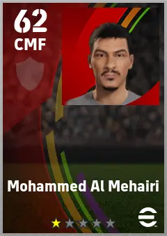 Mohammed Al Mehairi eFootball 2026 player card — 62 OVR CMF