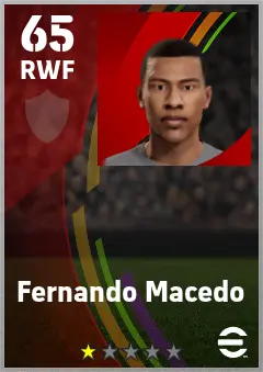 Fernando Macedo eFootball 2026 player card — 65 OVR RWF