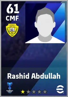 Rashid Abdullah eFootball 2026 player card — 61 OVR CMF