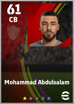 Mohammad Abdulsalam eFootball 2026 player card — 61 OVR CB