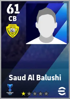 Saud Al Balushi eFootball 2026 player card — 61 OVR CB