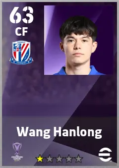 Wang Hanlong eFootball 2026 player card — 63 OVR CF