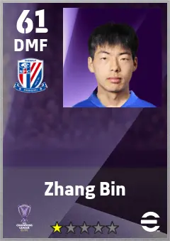 Zhang Bin eFootball 2026 player card — 61 OVR DMF