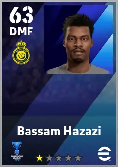 Bassam Hazazi eFootball 2026 player card — 63 OVR DMF