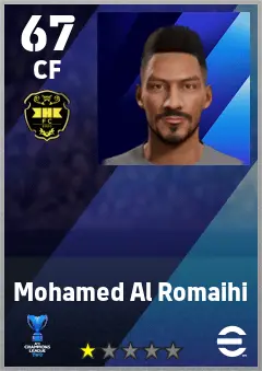 Mohamed Al Romaihi eFootball 2026 player card — 67 OVR CF