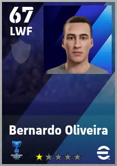 Bernardo Oliveira eFootball 2026 player card — 67 OVR LWF