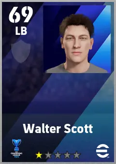 Walter Scott eFootball 2026 player card — 69 OVR LB
