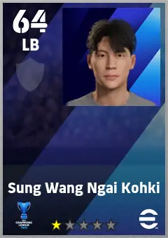 Sung Wang Ngai Kohki eFootball 2026 player card — 64 OVR LB