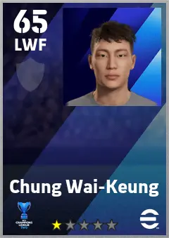 Chung Wai-Keung eFootball 2026 player card — 65 OVR LWF