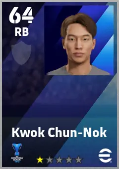 Kwok Chun-Nok eFootball 2026 player card — 64 OVR RB