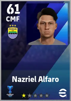 Nazriel Alfaro eFootball 2026 player card — 61 OVR CMF