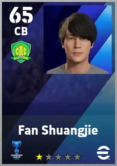Fan Shuangjie eFootball 2026 player card — 65 OVR CB